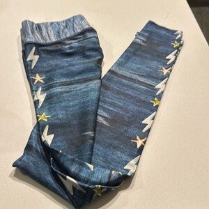 Terez women's yoga workout exercise leggings stars & lightning bolts small